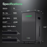 VIVOSUN D12 AeroDrain Dehumidifier (UK) - NPK Technology