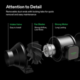 VIVOSUN AeroZesh Inline EC Fan + E12 Speed Controller (4" / 6" / 8") - NPK Technology